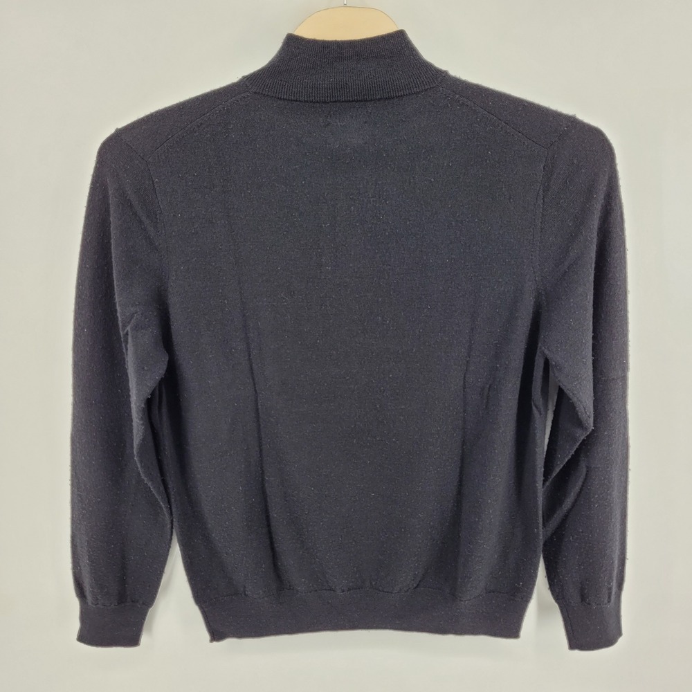 UNTUCKIT XXL Mens 100% Merino Wool Quarter Zip Sweater Black‎ Casual - Picture 2 of 5